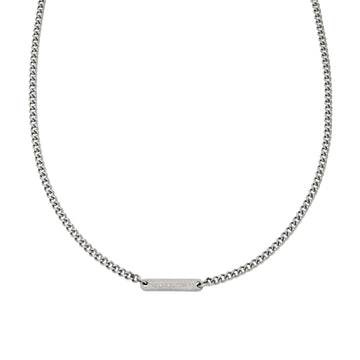 Ανδρικό κολιέ Emporio Armani EGS3188040 ατσάλινο με αλυσίδα και ταυτότητα σε ασημί χρώμα.